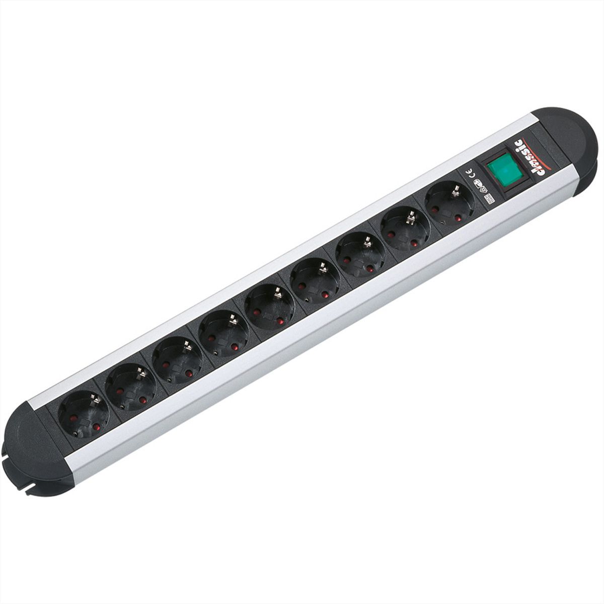 BACHMANN PRIMO Steckdosenleiste 9x Schutzkontakt, Aluminium, mit Schalter, 1,75 m