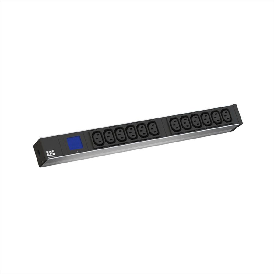 BACHMANN BN0500 19" PDU 1HE 12x C13 Leistungsmessung, Schutzkontakt-Anschluss