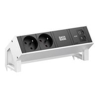 BACHMANN DESK2 2xUTE 1xUSB C/C 45W, L=0,2m INOX
