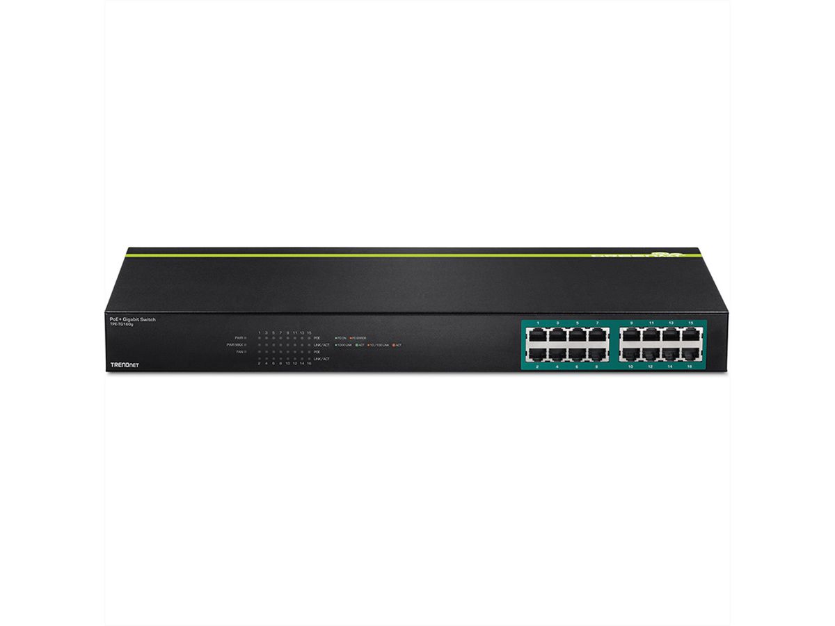 TRENDnet TPE-TG160g 16-Port PoE+ Switch GREENnet Gigabit 246W