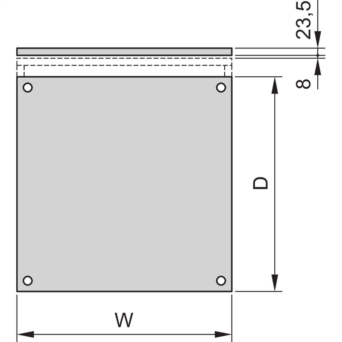 SCHROFF Dach, angehoben, RAL 7030 - DACH ANGEHOB.600B 800T 7021