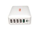 ROLINE USB Charger, 6 Port (4x USB-A, 1x USB-C, 1x USB-A QC3.0), max. 60W