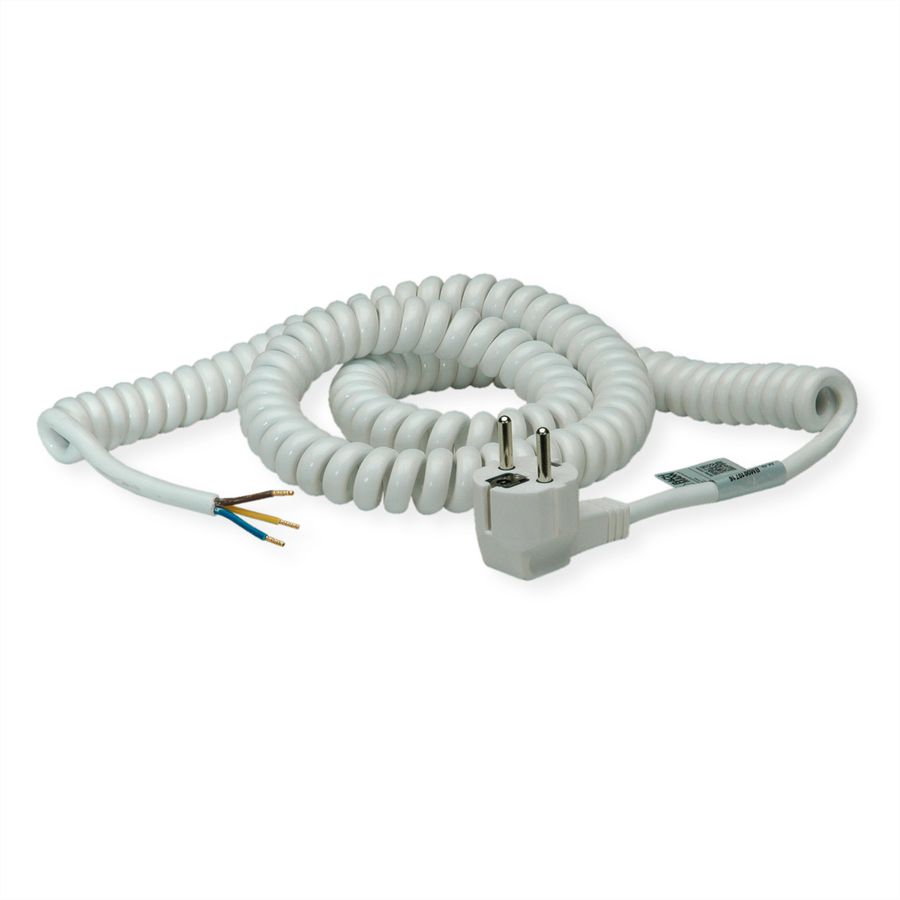 BACHMANN Wendelleitung 1-4m weiss, H05VV-F 3G1,5mm² AEH/CEE7/7