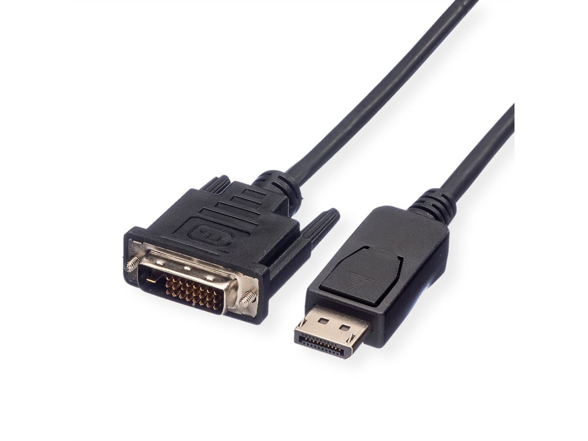 VALUE DisplayPort Kabel DP ST - DVI (24+1) ST, LSOH, schwarz, 2 m