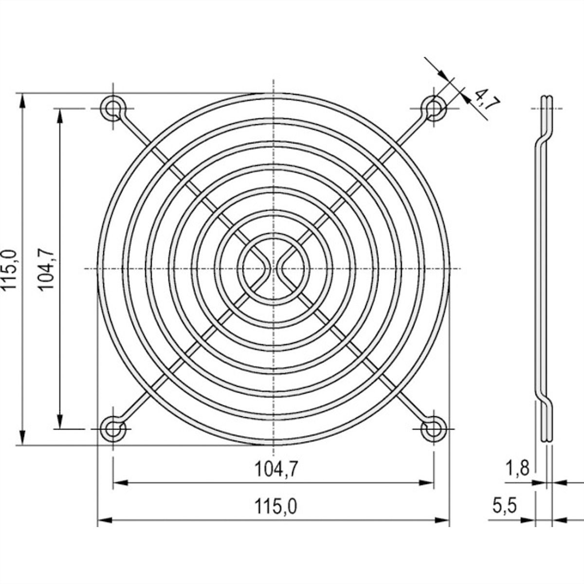 SCHROFF Schutzgitter, Metall, zum Anschrauben - SCHUTZGITTER(METALL)ANSCHRAU.