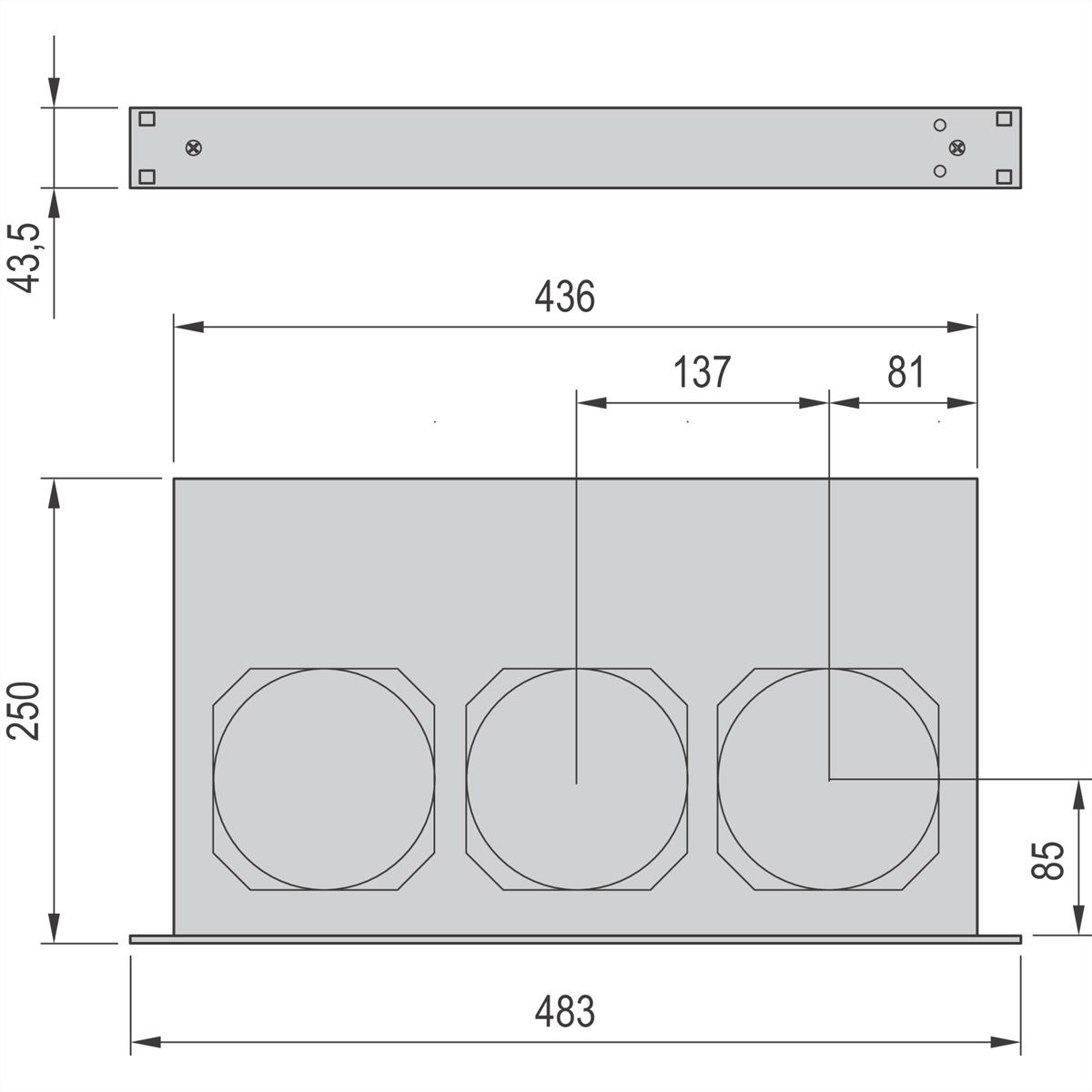 SCHROFF UMLUEFTER 19"1HE 230V M.SCH.