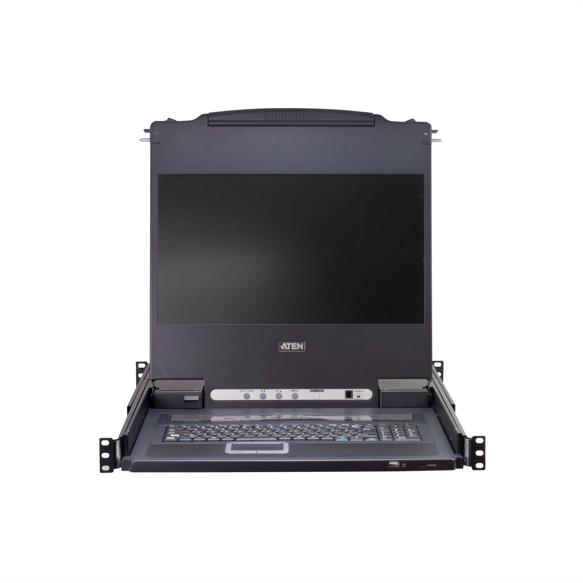 ATEN CL5708MW 43cm wide LCD KVM Switch, USB-PS/2,VGA, 8 Port, CH-Layout
