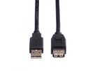 ROLINE USB 2.0 Kabel, Typ A-A, ST/BU, schwarz, 3 m