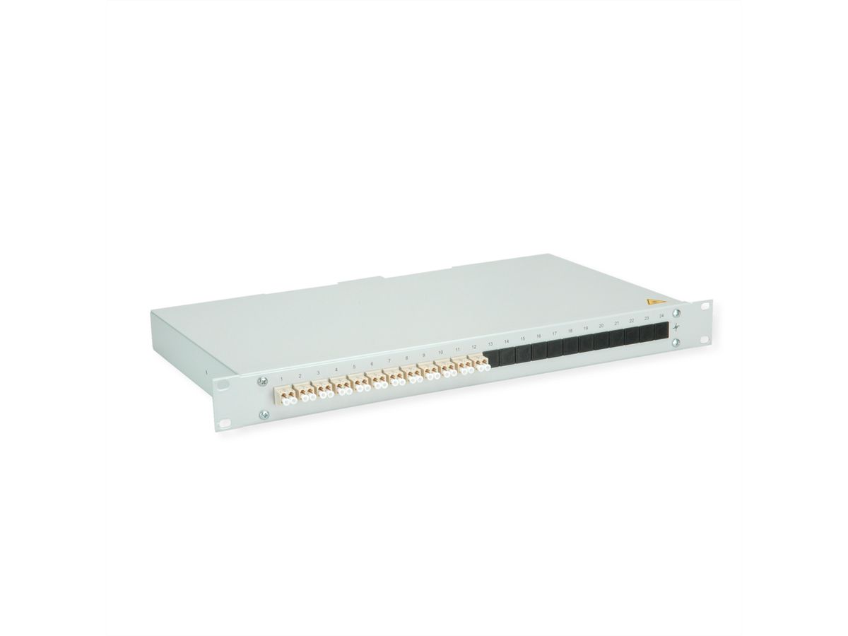 TELEGÄRTNER BASIS eco LWL-Panel mit Kupplungen, 12x LC Duplex, beige, OM2