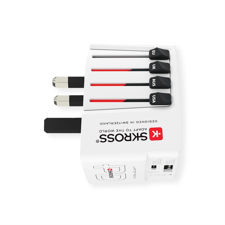 Skross World USB Charger A/C 45PD mit USB-C Kabel, Weltweit