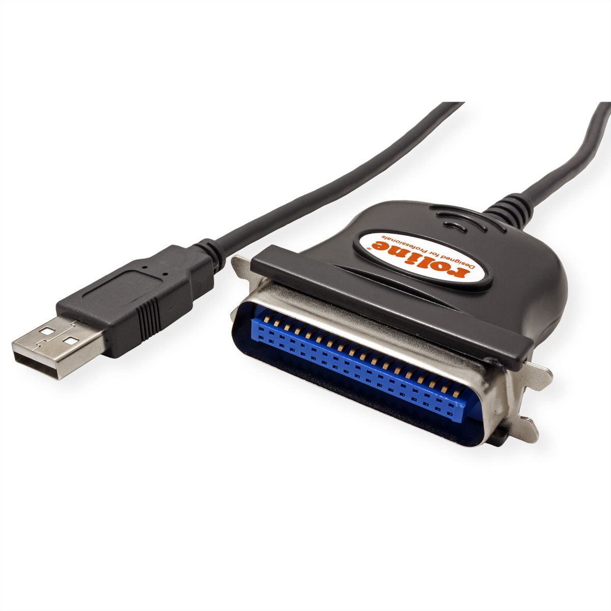 ROLINE USB Konverter Kabel USB nach IEEE 1284, schwarz, 1,8 m