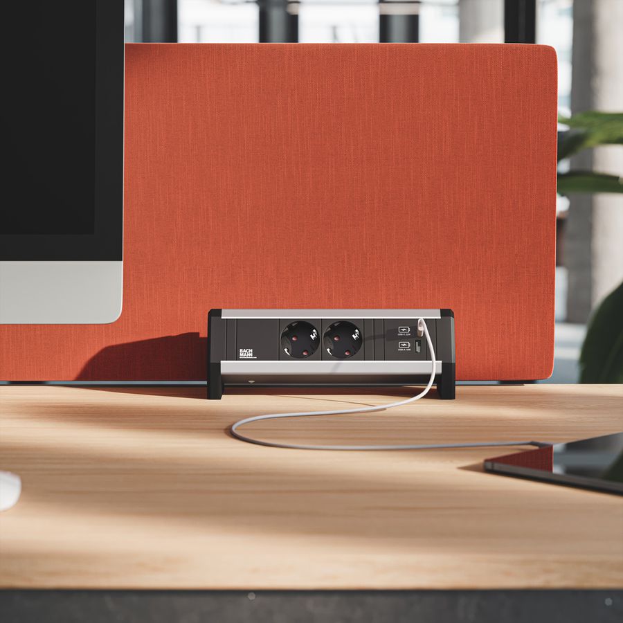 BACHMANN DESK 2xSchutzkontakt 1xUSB A&C, USB Charger 22W Charger, GST18
