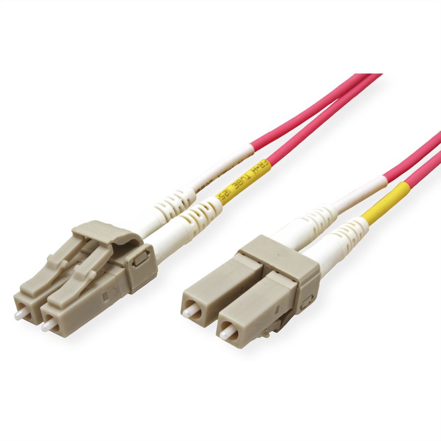 ROLINE LWL-Kabel 50/125µm OM4, LC/LC, LSOH, Low-Loss, violett, 0,5 m