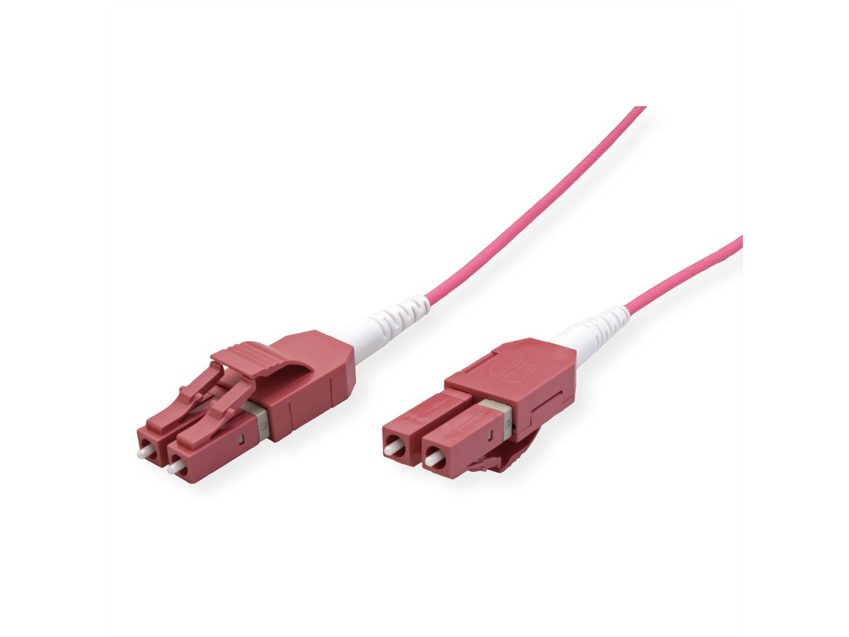 ROLINE LWL-Kabel duplex 50/125µm OM4, LC/LC, UNIBOOT, violett, 0,5 m