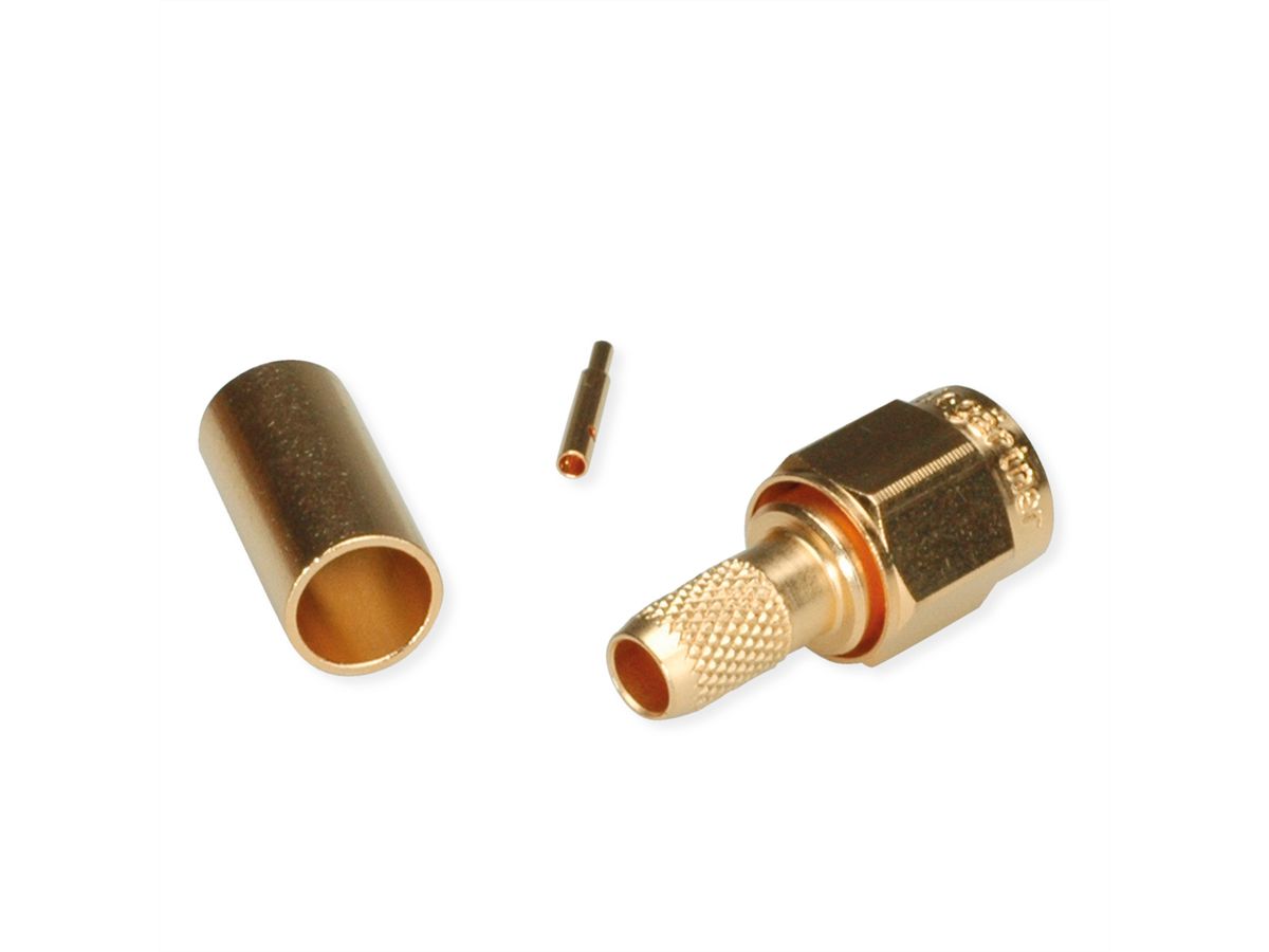TELEGÄRTNER SMA-Crimpstecker für RG-58C/U, vergoldet, Löt-/Crimpanschluss