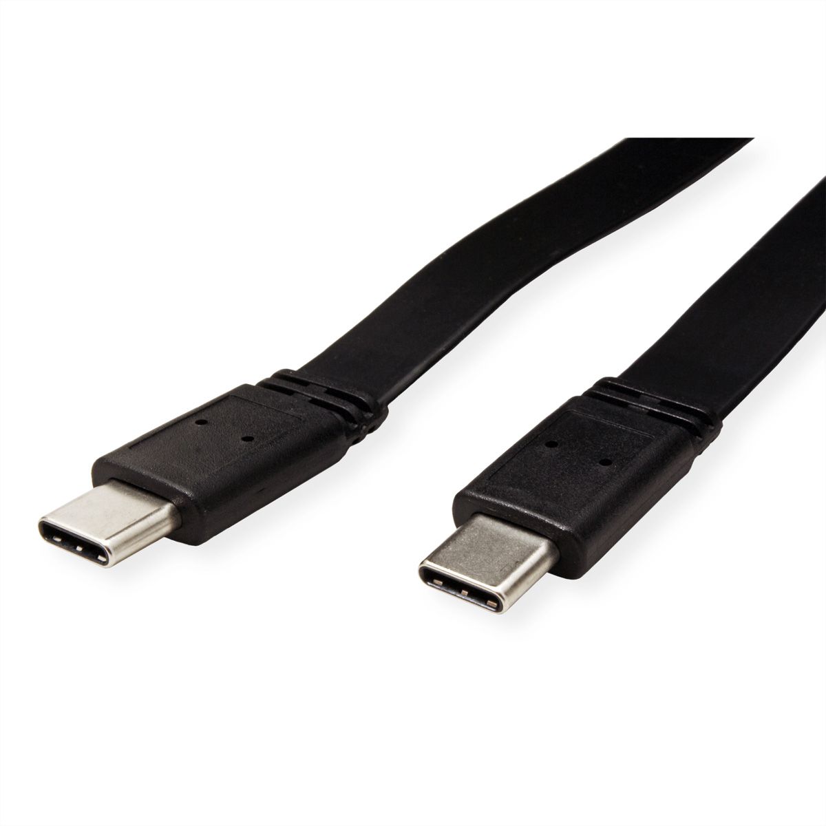 VALUE USB4 Gen 3 Kabel, USB C-C, ST/ST, 8K UHD-2, 40Gbit/s, Emark, 100W, extra-flach, schwarz, 0,5 m