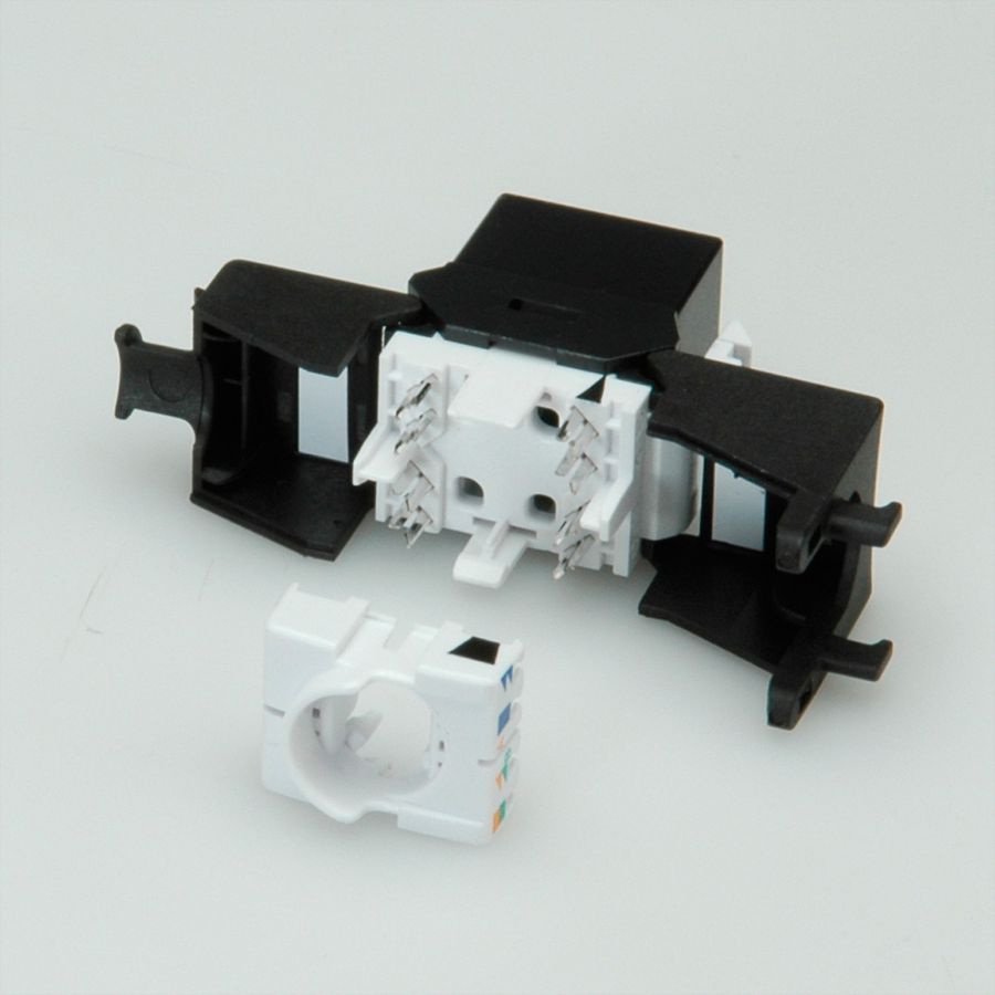 ROLINE Cat.6A (Class EA) Keystone, ungeschirmt, werkzeuglos, SLIM, schwarz