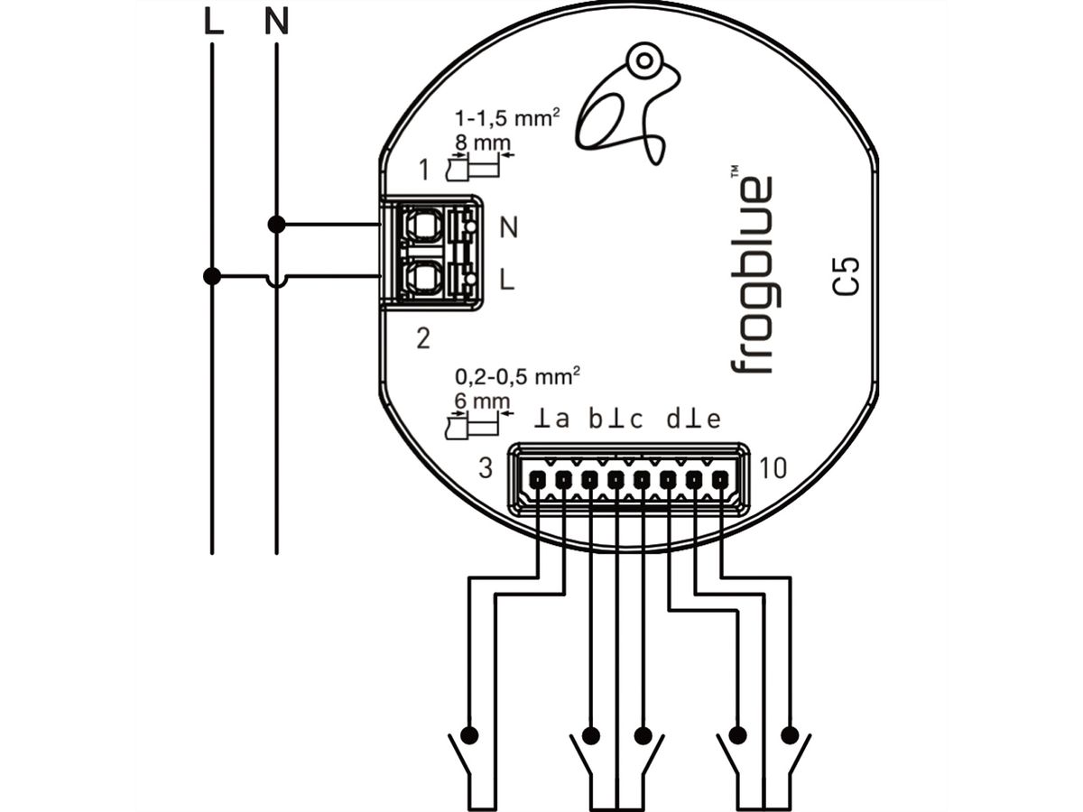 frogblue 5-Kanal Kleinspannungseingang, frog Contact 5