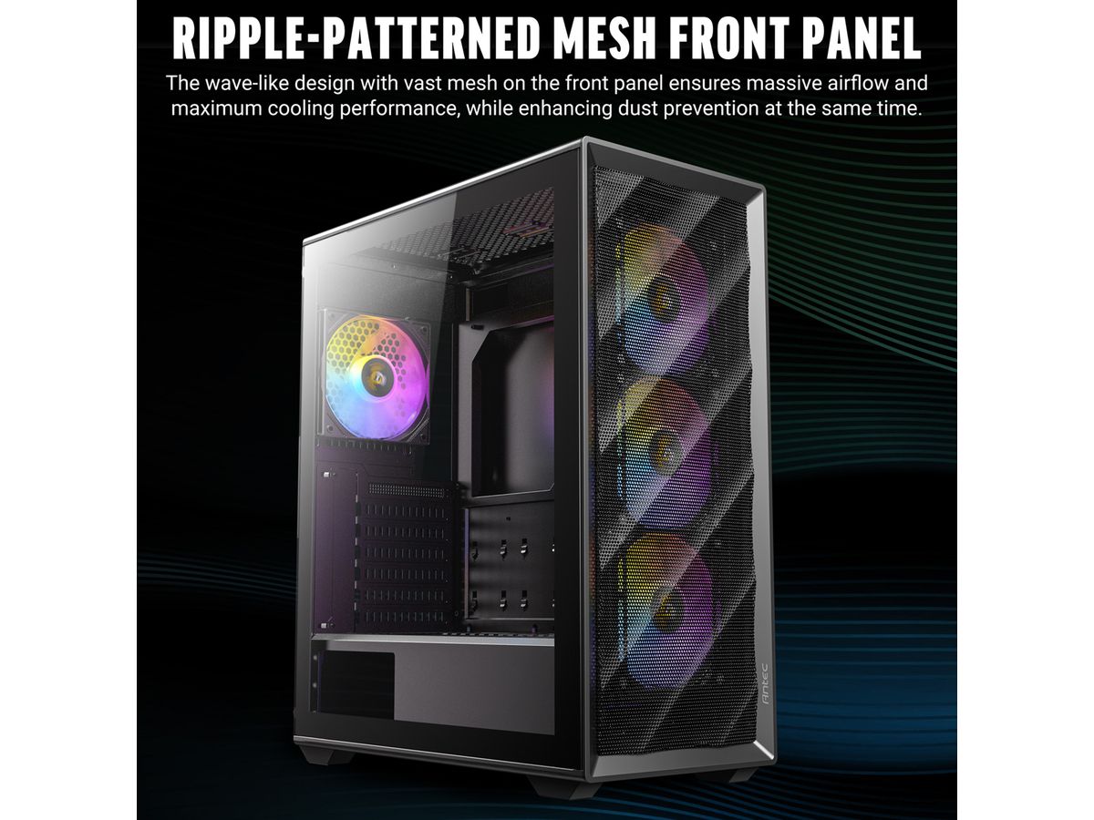 ANTEC AX85 ARGB PC Gehäuse Midi Tower Gaming ATX, schwarz