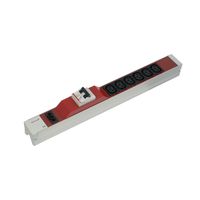 SCHROFF IEC-Steckdosenleiste mit Wieland Anschluss - STECKDL.6X IEC60320 C13 ROT