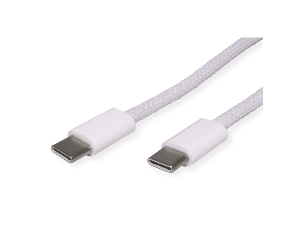 VALUE USB 2.0 Kabel, Typ C-C, ST/ST, 60W, weiß, 3 m