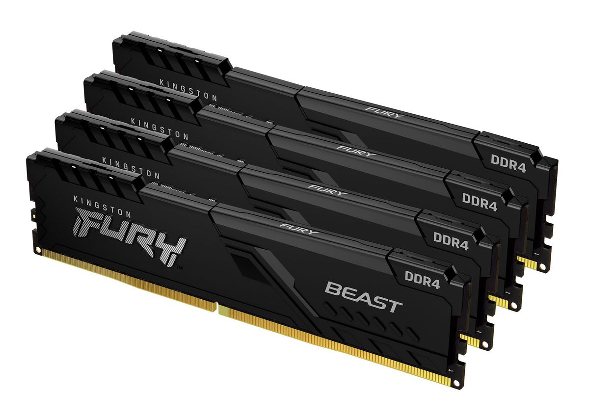 Kingston Technology FURY 128GB 3600MT/s DDR4 CL18 DIMM (4er-Kit) Beast Black