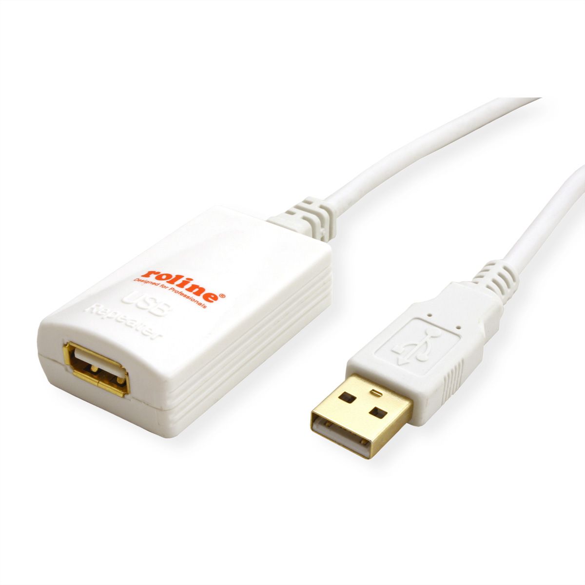 ROLINE USB 2.0 Verlängerung, weiß, 5 m
