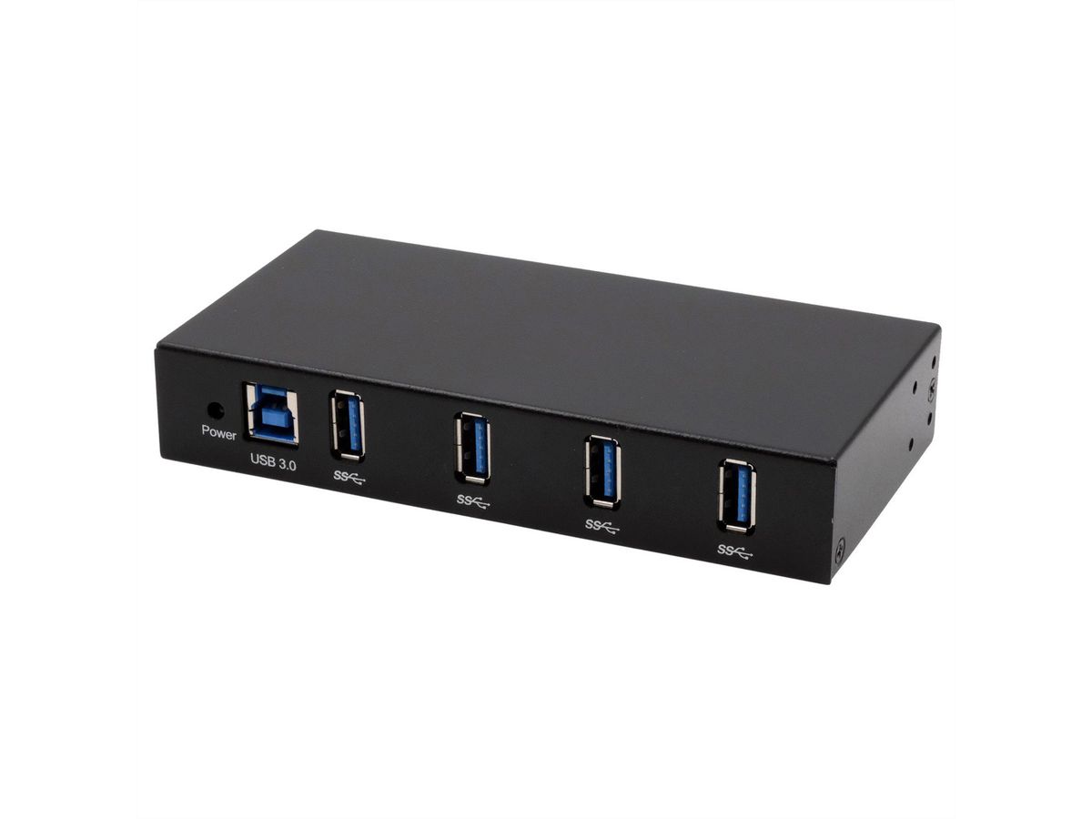 EXSYS EX-11234HMS-2 4 Port USB 3.2 Gen 1 HUB, Din-Rail Kit und Wand VIA VL817_Q7S Chipsatz