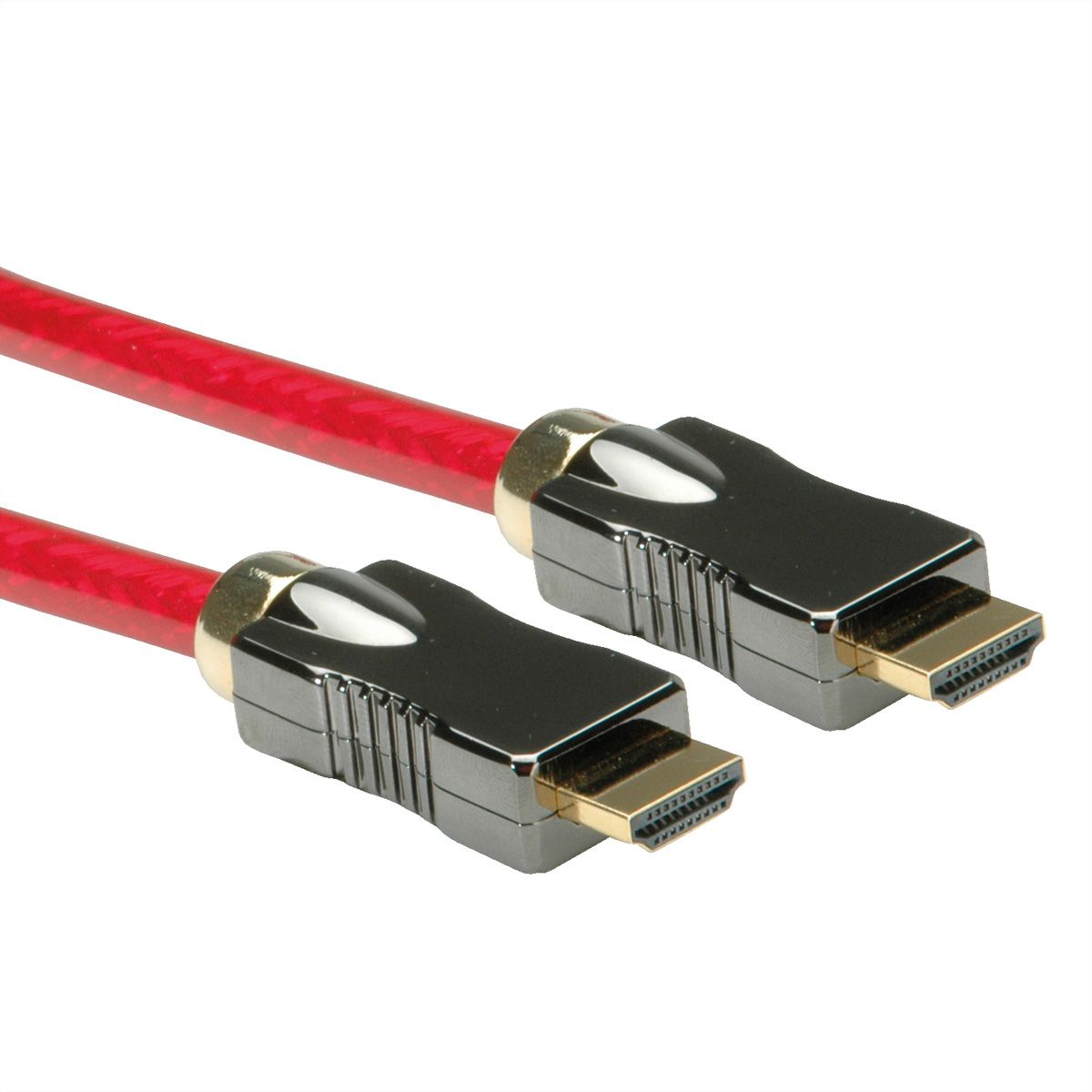 ROLINE 8K HDMI Ultra HD Kabel mit Ethernet, ST/ST, rot, 2 m