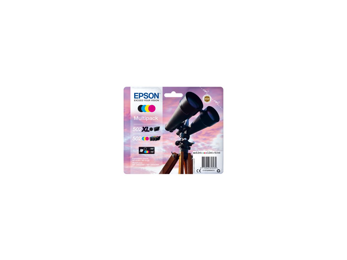 Epson 502 XL Druckerpatrone 4 Stück(e) Original Hohe (XL-) Ausbeute Schwarz, Blau, Magenta, Gelb