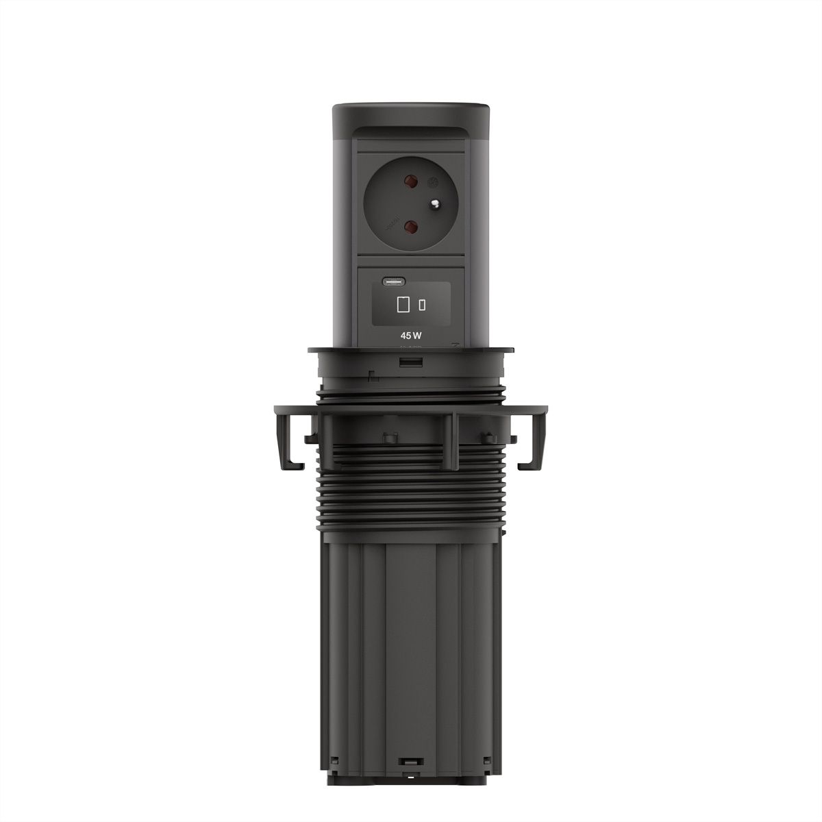 BACHMANN ELEVATOR2 1xUTE 1xUSB C, Wireless Charger 15W RAL9005 2,0 m AEH