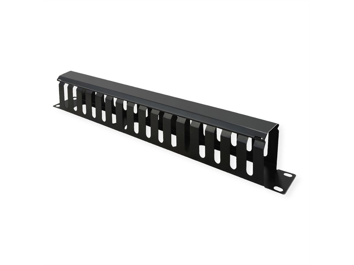 VALUE 19"-Frontplatte 1 HE mit Rangierkanal 40 x 80 mm, schwarz