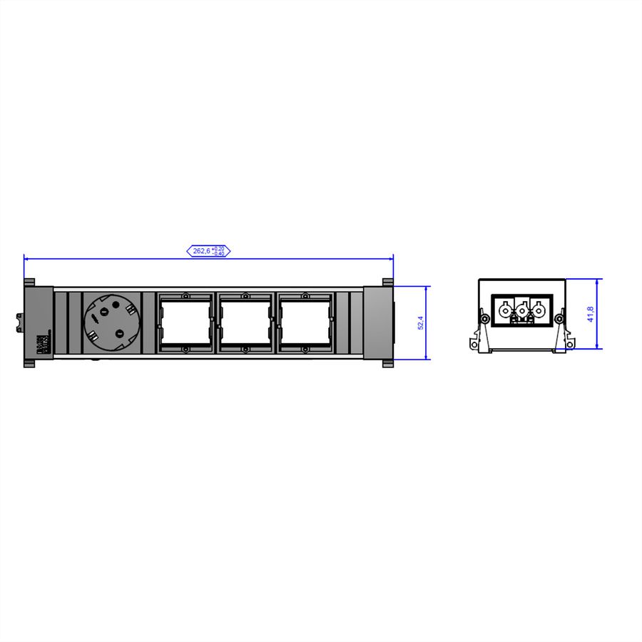 BACHMANN CONFERENCE TOP FRAME Medium Einsatz 1x Schutzkontakt 3x ABD