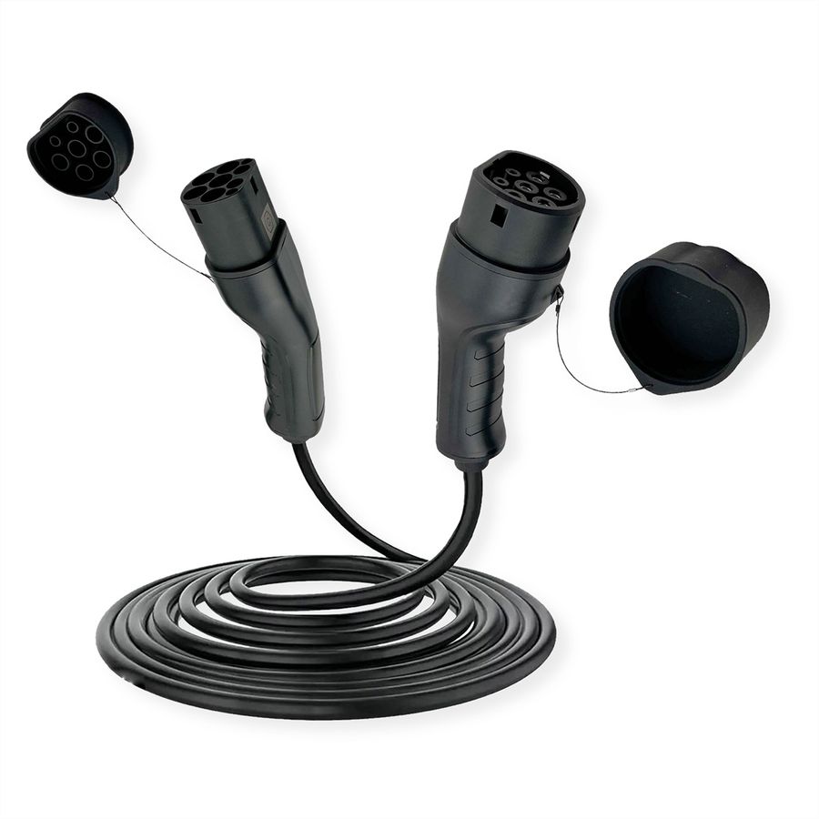 ROLINE E-Auto Ladekabel Typ2, 3-phasig, 480VAC (3P+N+E), 32 A, 22 kW, 7,5 m