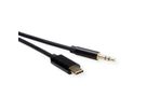 ROLINE Adapter Kabel USB Typ C - 3,5mm Audio, ST/ST, schwarz, 1,8 m