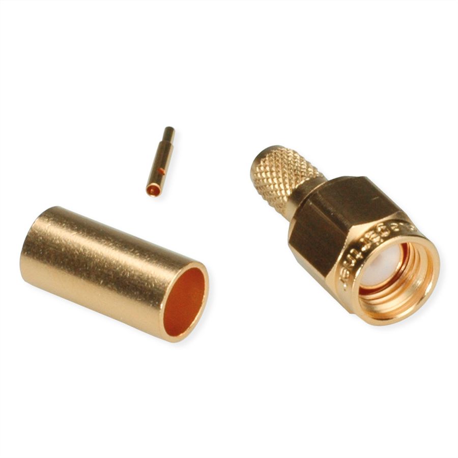 TELEGÄRTNER SMA-Crimpstecker für RG-58C/U, vergoldet, Löt-/Crimpanschluss