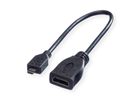 ROLINE HDMI High Speed Kabel mit Ethernet, HDMI BU - Micro HDMI ST, 0,15 m