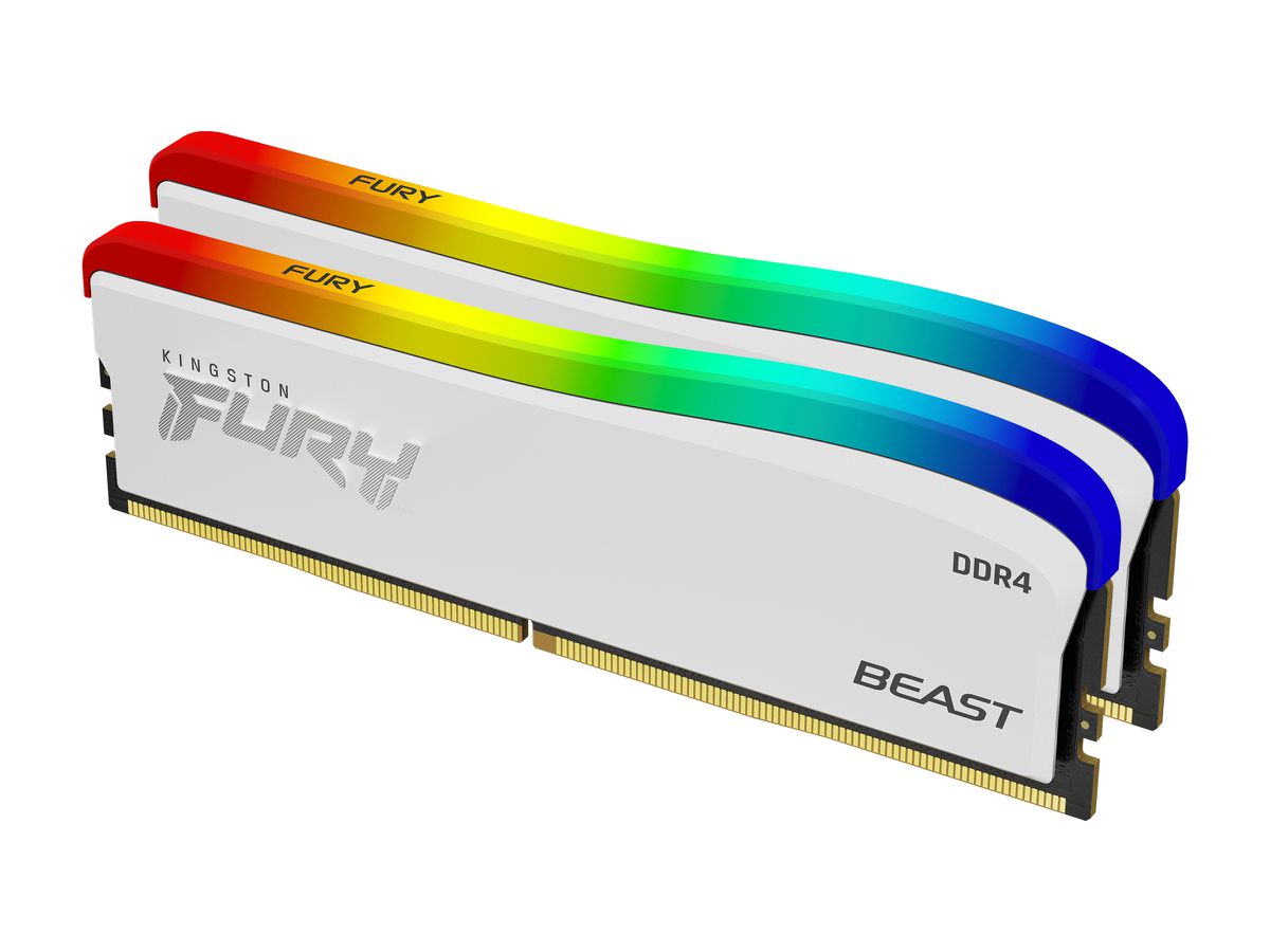 Kingston Technology FURY 16GB 3600MT/s DDR4 CL17 DIMM (Kit of 2) Beast weiß RGB SE