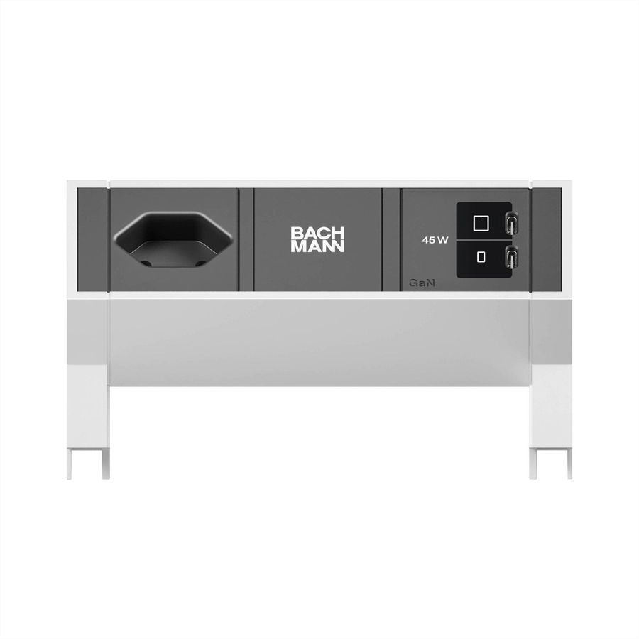BACHMANN DESK2 1xCH 90° 1xUSB C/C 45W, L=0,2m INOX