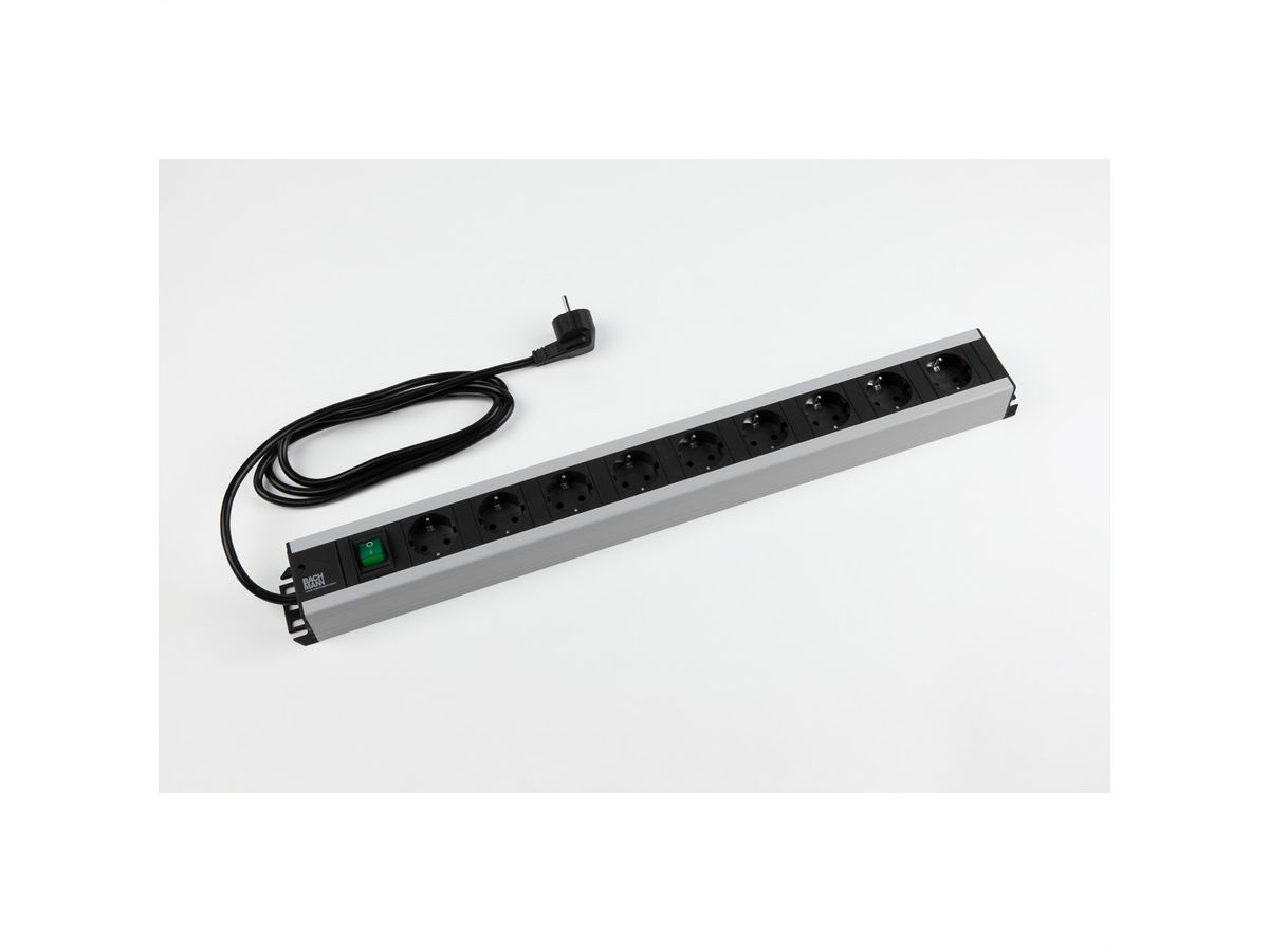 BACHMANN Handwerkerleiste 9x Schutzkontakt, Schalter, 2 m