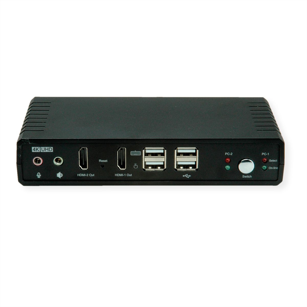 ROLINE KVM-Audio-Switch Dual Head HDMI 4K60, 1 User - 2 PC