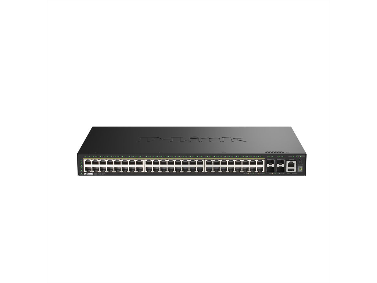 D-Link DGS-1530-52P/E 52-Port Switch Smart Managed PoE+ Gigabit Stack 4x 10G
