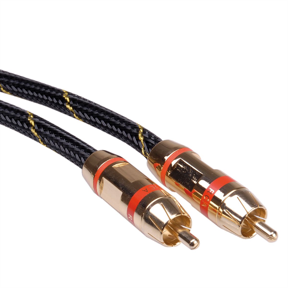 ROLINE GOLD Cinch-Verbindungskabel simplex ST/ST, Rot, 2,5 m