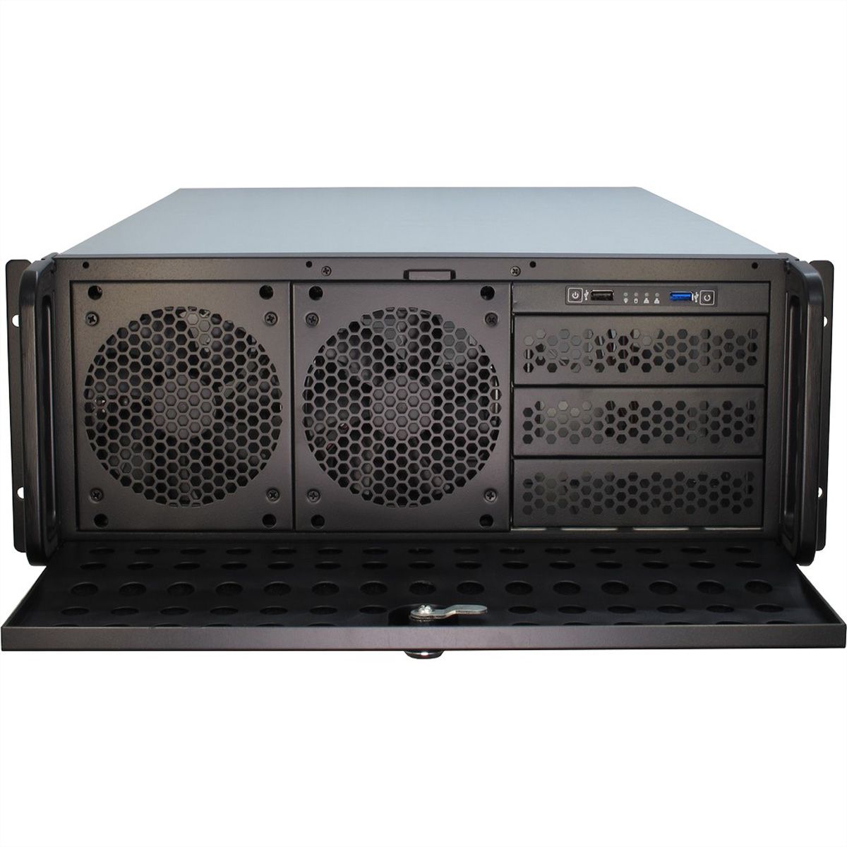 19" Servergehäuse 4U-4129L, 4HE, lange Version, schwarz