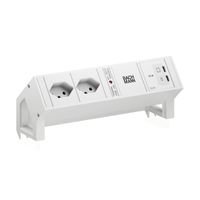 BACHMANN DESK2 white 2xCH 90°, 1xUSB C/C 45W L=0,2m RAL9010