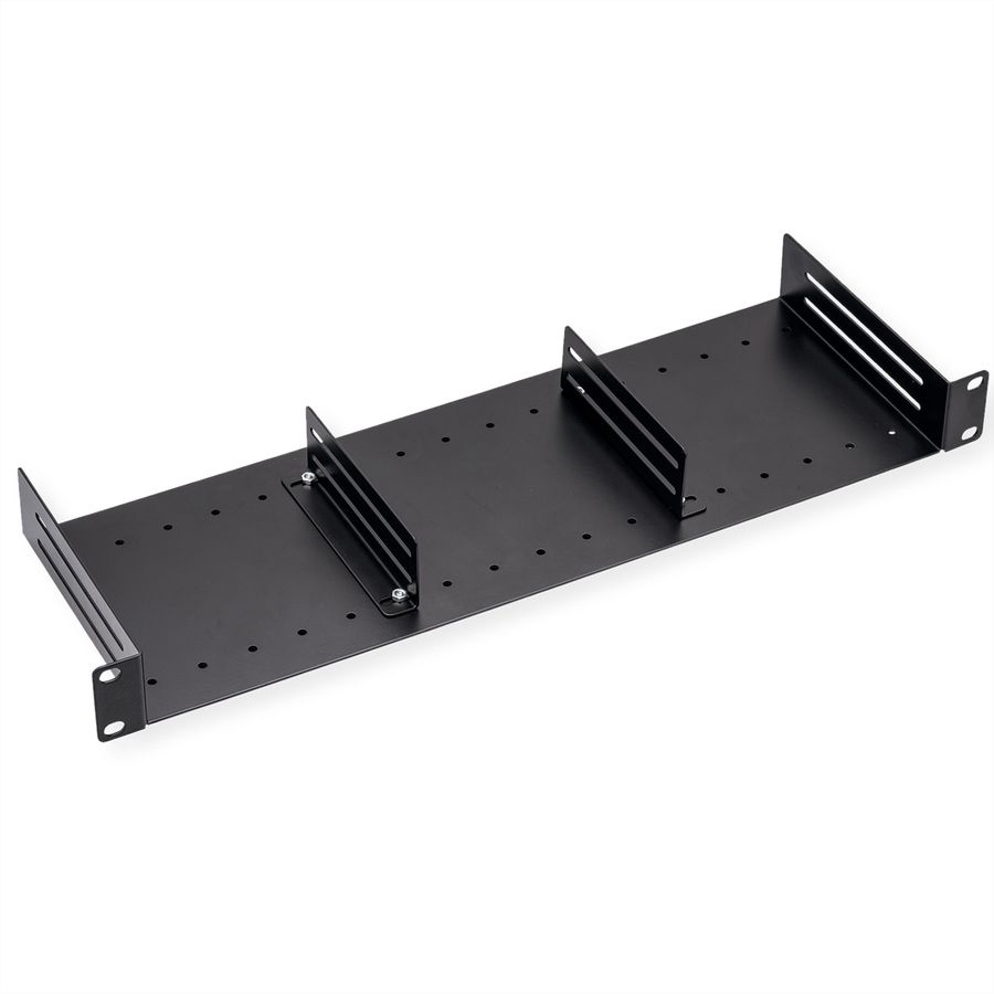 VALUE 19-Zoll-Fachboden mit 2 verstellbaren Teilern, 1 HE, schwarz