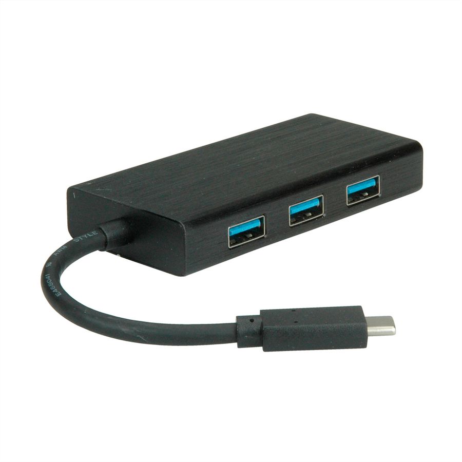 VALUE USB-C zu Gigabit Ethernet Konverter + Hub