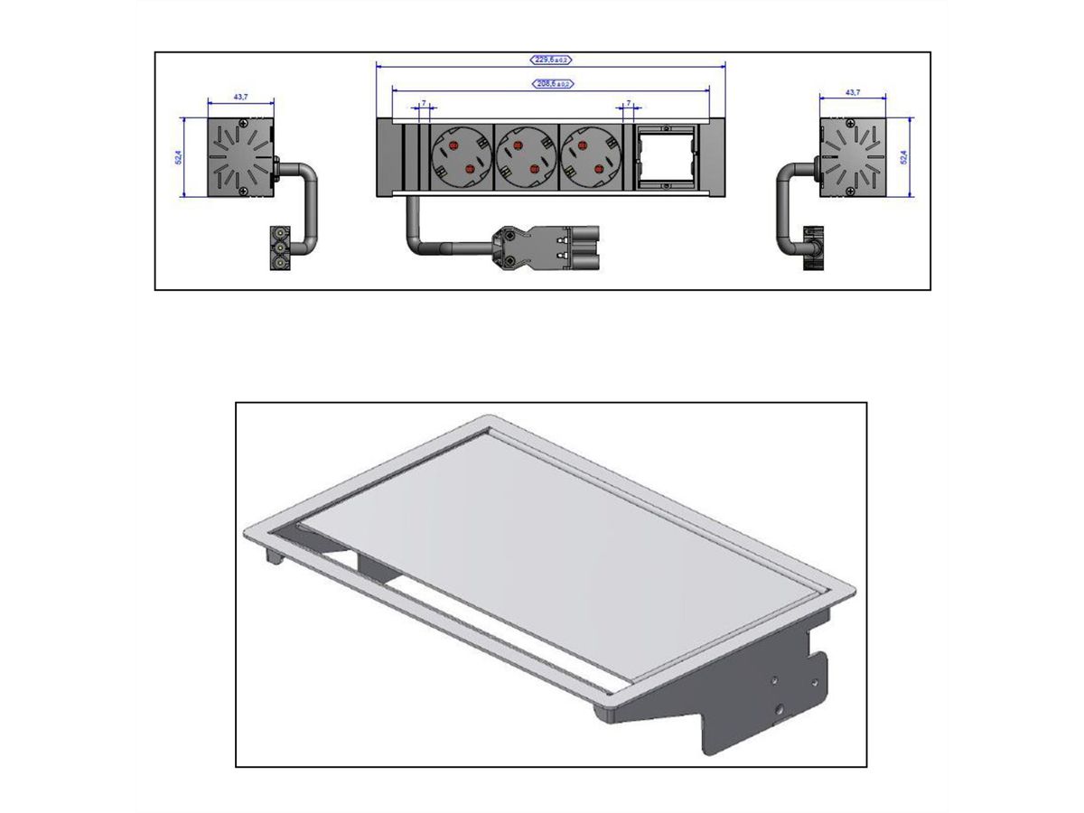 BACHMANN CONEO SET 3x Schutzkontakt 1x ABD, silberfarben