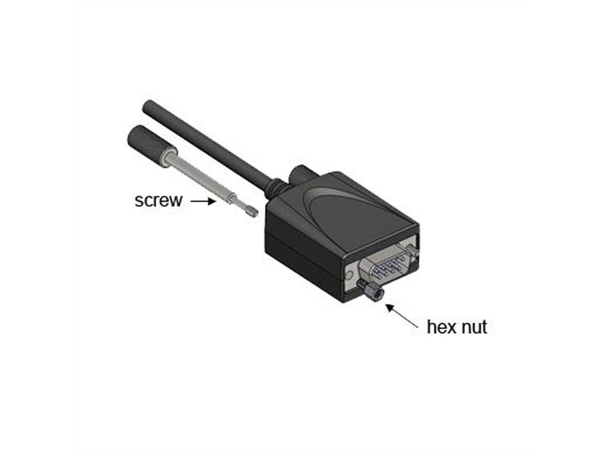 EX-2311-2IS USB2.0 C zu 1 x RS-232 1,8m 15KV Überspannungsschutz FTDI Chip-Set, schwarz, 1,8 m