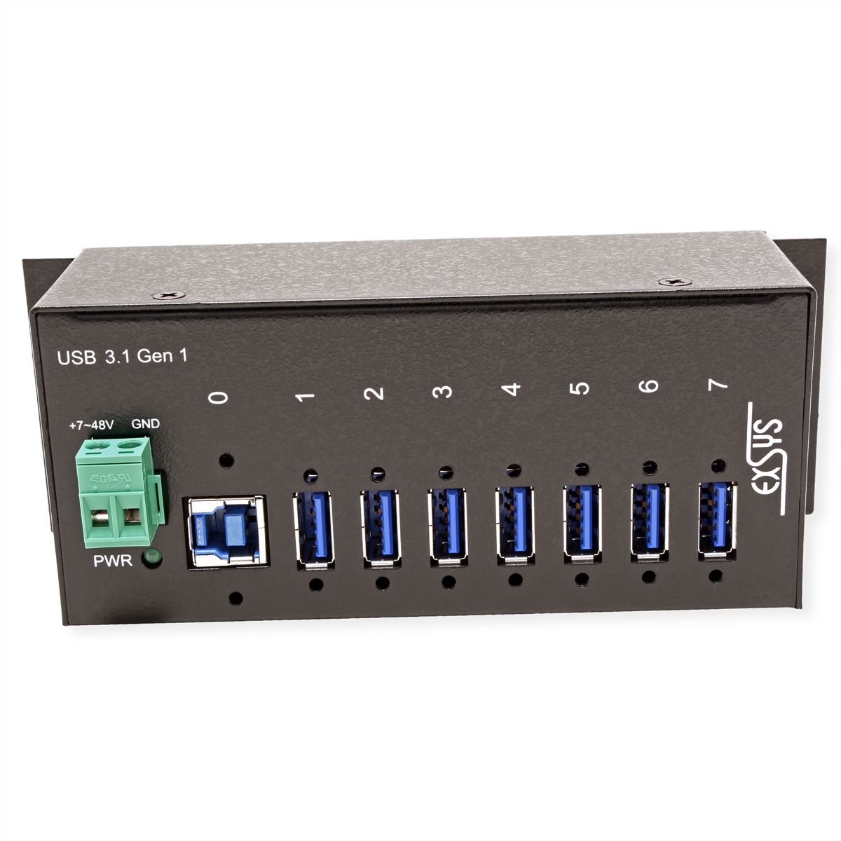 EXSYS EX-1187HMVS 7 Port USB 3.2 Gen1 Metall HUB Din-Rail